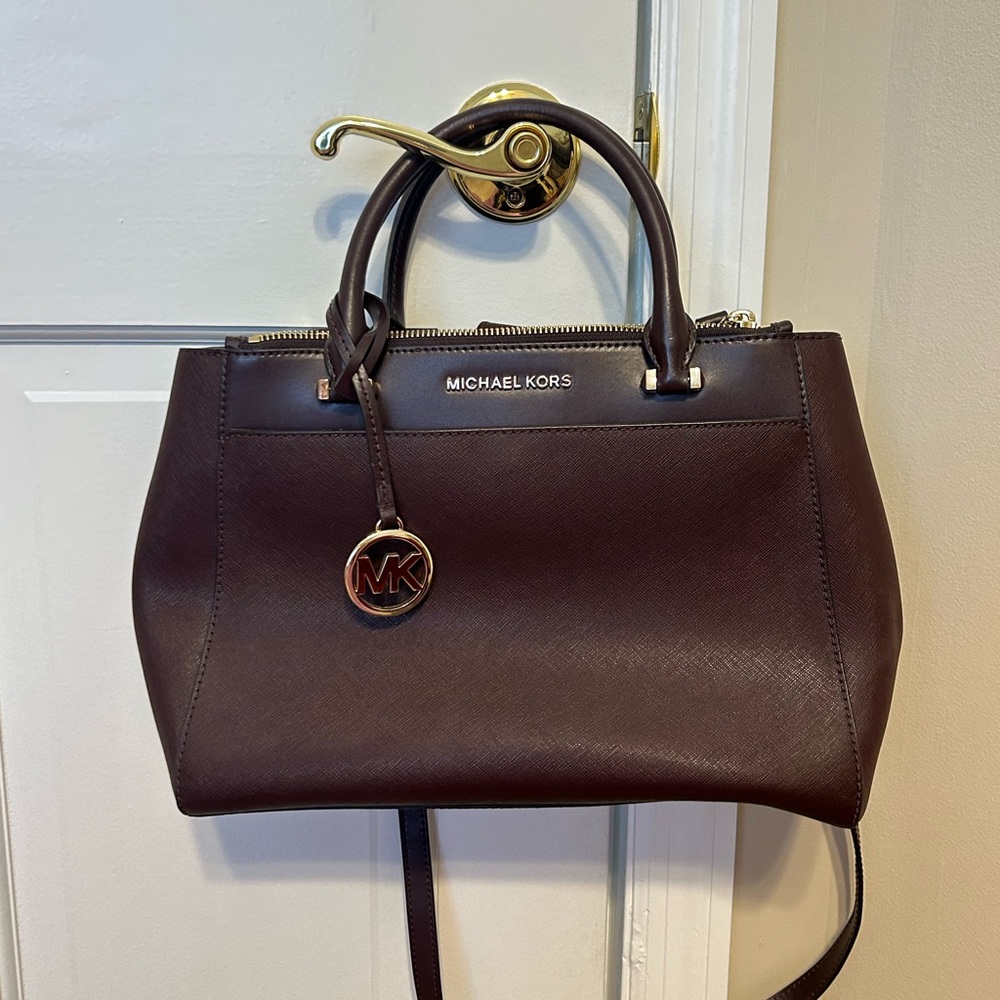 Michael Kors Merlot Gibson Leather Satchel